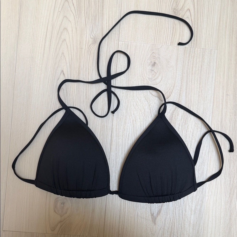 H&M Black Padded Triangle Bikini Top - Women Swim